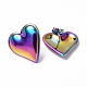 Ion Plating(IP) 304 Stainless Steel Heart Stud Earrings for Women EJEW-F300-16MC-2