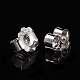 Rhodium Plated 925 Sterling Silver Friction Ear Nuts STER-L063-09P-4