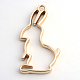 Matte Style Alloy Rabbit Open Back Bezel Pendants PALLOY-S047-41C-FF-2