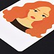 紙のピアスディスプレイカード  イヤリングホルダーカード  女の子の模様と長方形  ブラック  9x6x0.03cm  穴：5mmと1mm DIY-B061-05H-4