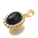 Подвески из латуни микропаве с фианитами и стеклом KK-K388-33G-2