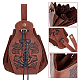 GORGECRAFT Medieval Leather Drawstring Pouch Vintage Printed Waist Bag Portable Brown Fanny Pack Dice Coin Purse for Women Men Hiking Waist Packs Costume Accessories AJEW-WH0285-06-4