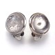 Boucles d'oreilles clip-on en laiton cristal de quartz naturel EJEW-A051-F003-2