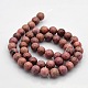 Round Natural Rhodonite Beads Strands G-N0120-35-8mm-2