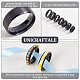Unicraftale 14 Uds. 7 tamaños anillo de núcleo en blanco de acero inoxidable negro anillo de dedo ranurado redondo anillo de banda simple y fresco anillo de metal para boda anillo clásico para hacer joyería diy RJEW-DC0001-06A-3