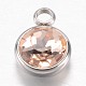304 charms de rhinestone de cristal de acero inoxidable STAS-G082-07-1