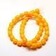 Imitation Amber Resin Drum Beads Strands for Buddhist Jewelry Making RESI-A009D-10mm-01-2