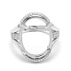 925 componentes de anillo de dedo de garra de diamante de imitación de plata esterlina STER-E061-37P-3