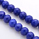Imitation Lapis Lazuli Dyed Synthetic Turquoise Faceted Round Beads Strands TURQ-E016-02-8mm-2