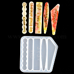 Pinzas para el cabello moldes de silicona, moldes de resina, para resina uv, fabricación de joyas de resina epoxi, rectángulo y óvalo y triángulo y redondo, blanco, 80x83x4.5mm, diámetro interior: 70x10~18 mm