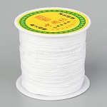 Braided Nylon Thread, Chinese Knotting Cord Beading Cord for Beading Jewelry Making, White, 0.5mm, about 150yards/roll