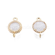 Brass Pave Cubic Zirconia Connector Charms KK-G432-01G-05