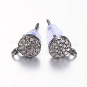 Латунные серьги-гвоздики из циркония ZIRC-E132-11B-B