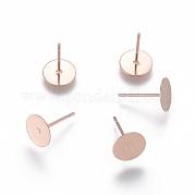 Фурнитура для сережек-гвоздиков из нержавеющей стали 304 STAS-H436-24RG-8mm