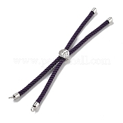 Серебряные браслеты из витого нейлонового шнура DIY-B066-03P-07
