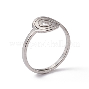 201 anello regolabile a vortice in acciaio inossidabile da donna RJEW-C045-07P