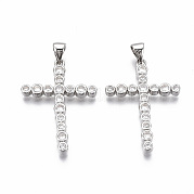 Латунные микропаве прозрачные подвески с фианитом KK-R133-009P-NF