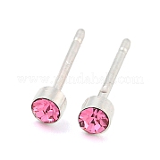 Серьга-гвоздик из латуни с микропаве из кубического циркония EJEW-C102-37P-06