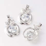 Яблоко из латуни кубического циркония подвески ZIRC-O025-28