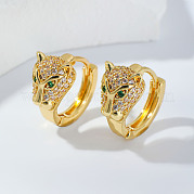 Серьги-кольца из латуни с паве из циркония NQ9998-2