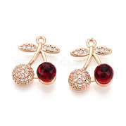 Подвески из латуни микропаве с фианитами и стеклом KK-T076-01KCG