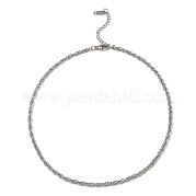 304 Stainless Steel Mesh Chain Necklace BJEW-B072-02P