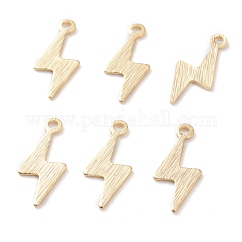 Messing Charme, cadmiumfrei und bleifrei, Blitz, echtes 24k vergoldet, 14x5.5x0.5 mm, Bohrung: 1 mm