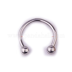 Anillos para la nariz con barra circular/en forma de herradura de acero inoxidable 303, joyería piercing de la nariz para las mujeres, color acero inoxidable, diámetro interior: 10 mm, pin: 1.2 mm, 17 diámetro