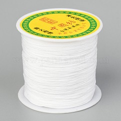 Fil de nylon tressé, Cordon à nouer chinois pour la création de bijoux en perles et macramé., blanc, 0.5mm, environ 150 yards / rouleau