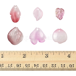 120 Stück 6 Stile Herbst Thema zweifarbige transparente Glasanhänger&nbsp;GLAA-FS0002-23