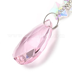 Decorazione pendente acchiappasole appesa luna di vetro&nbsp;DJEW-PW0008-10B