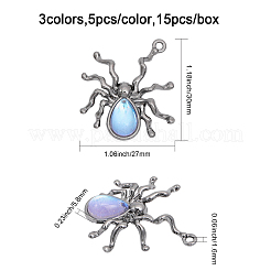 Pendenti in lega di placcatura a cremagliera di halloween 15 pz 3 colori&nbsp;FIND-CA0007-24