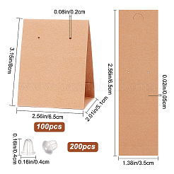 100 stücke 3d dreieck kraftpapier ohrring display karten&nbsp;DIY-WH0430-007