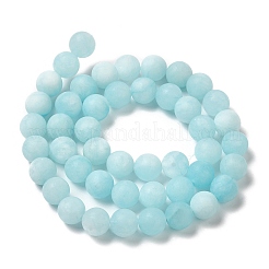 Gefärbt natürlichen weißen Jade Perlen Stränge&nbsp;G-M402-B01-05
