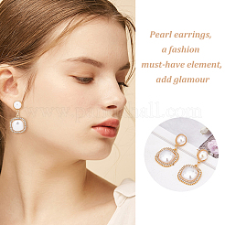 4 paire de boucles d'oreilles pendantes en perles d'imitation en plastique de 4 styles exquis&nbsp;EJEW-AN0002-09