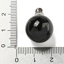Parfümflaschenanhänger aus natürlichem Obsidian&nbsp;G-K338-22P-01