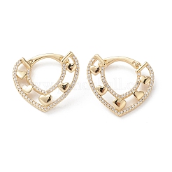 Orecchini a cerchio con zirconi cubici a cuore&nbsp;EJEW-M216-07B
