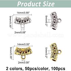 100 pz. 2 colori lega tubo bails&nbsp;KK-FH0004-52