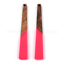 Gros pendentifs en résine opaque et bois de noyer&nbsp;RESI-TAC0017-46-C03