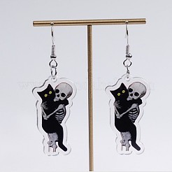 Katzenform mit Totenkopf-Ohrhängern aus Acryl&nbsp;FS-WGAA370-02
