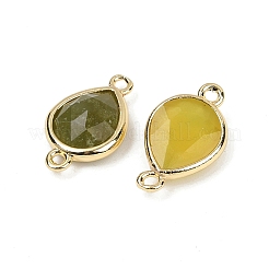 Natürliche koreanische Jade facettierte Verbindungsstück-Charms&nbsp;G-L514-048P-06
