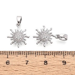 Pendenti in zirconi cubici trasparenti in micro pavè di ottone&nbsp;KK-T080-73P