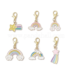 Decorazioni pendenti in lega smaltata arcobaleno&nbsp;HJEW-JM04116