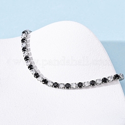 Bracciali a catena con maglie in acciaio inossidabile 304 con zirconi cubici per donna&nbsp;BJEW-G754-01A-P01