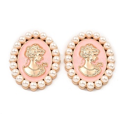 Cabochon smaltati in lega di zinco&nbsp;ENAM-Q501-01LG-02