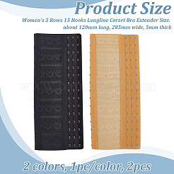 2 pz. 2 colori poliestere donna 3 file 15 ganci estensore reggiseno corsetto lungo&nbsp;FIND-BC0005-68