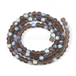 Fili di perline di vetro trasparente smerigliato&nbsp;GLAA-T032-T4mm-MBB02