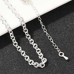 Collares de cadena rolo texturizada de latón de 4 mm para hombres y mujeres&nbsp;NJEW-L012-05S