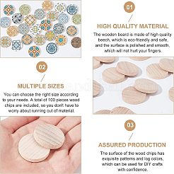 Cabochons en bois de peuplier naturel non fini&nbsp;WOOD-NB0001-94