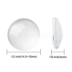 Cabochons en verre transparent&nbsp;GGLA-R026-15mm